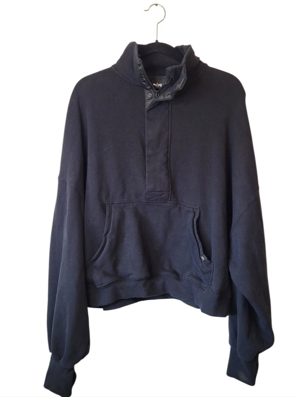 PopFlex Black Half-Placket Pullover Sweater Size L/XL